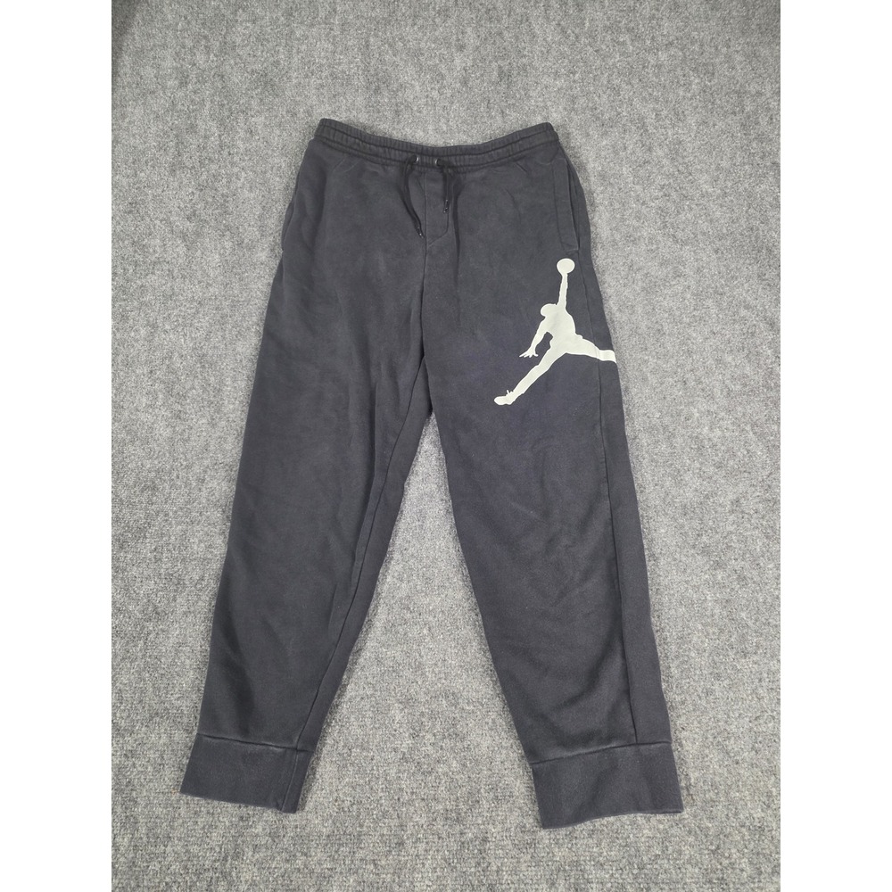 Jordan Mens‎ Fleece Joggers Black Large Jumpman Logo Sweatpants Sz M Activewear